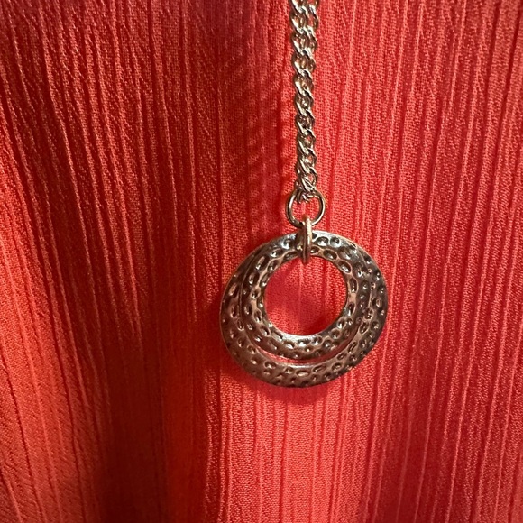 AGB Coral Blouse - Women's Size L | Flowy Top with Included Necklace - Picture 3 of 3